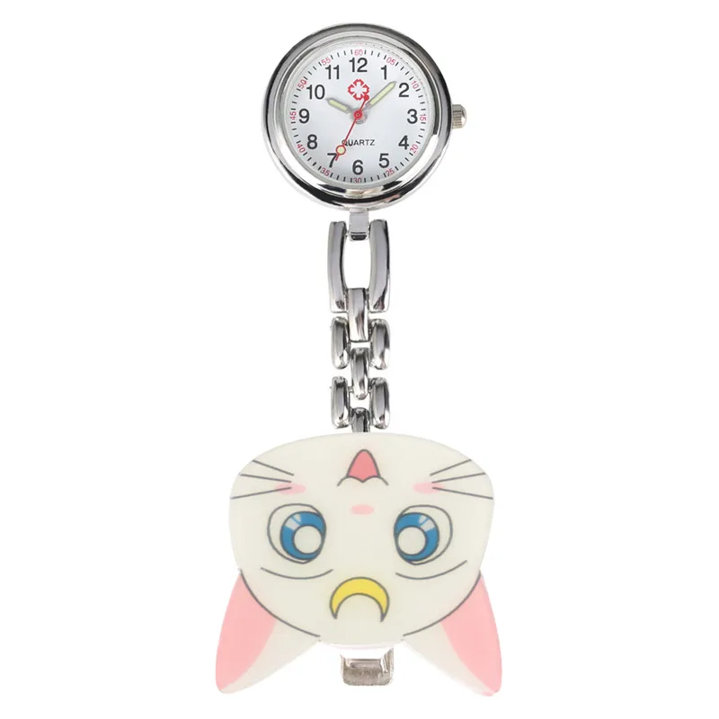 Reloj Mujer, Мультяшные леопардовые украшения "кошки", часы медсестры для женщин, кварцевые карманные часы, ретро светящиеся функциональные Подвесные часы