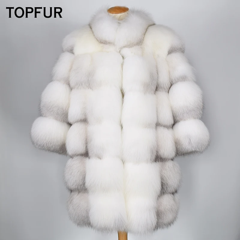 TOPFUR модные женские туфли с натуральным мехом пальто для женщин зимний толстый