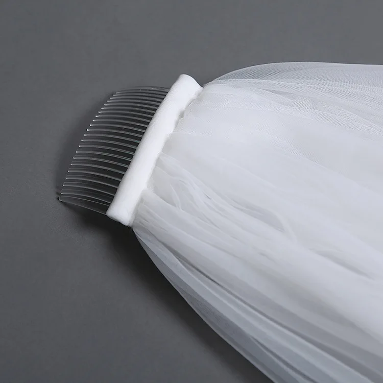 3 метра Длинная свадебная фата милая форма один слой Аппликации Край собора Вуаль