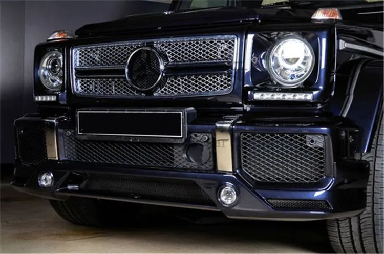 G класса w463 передний бампер спойлер для G63 G65 передней губы со светодиодной фары бампер