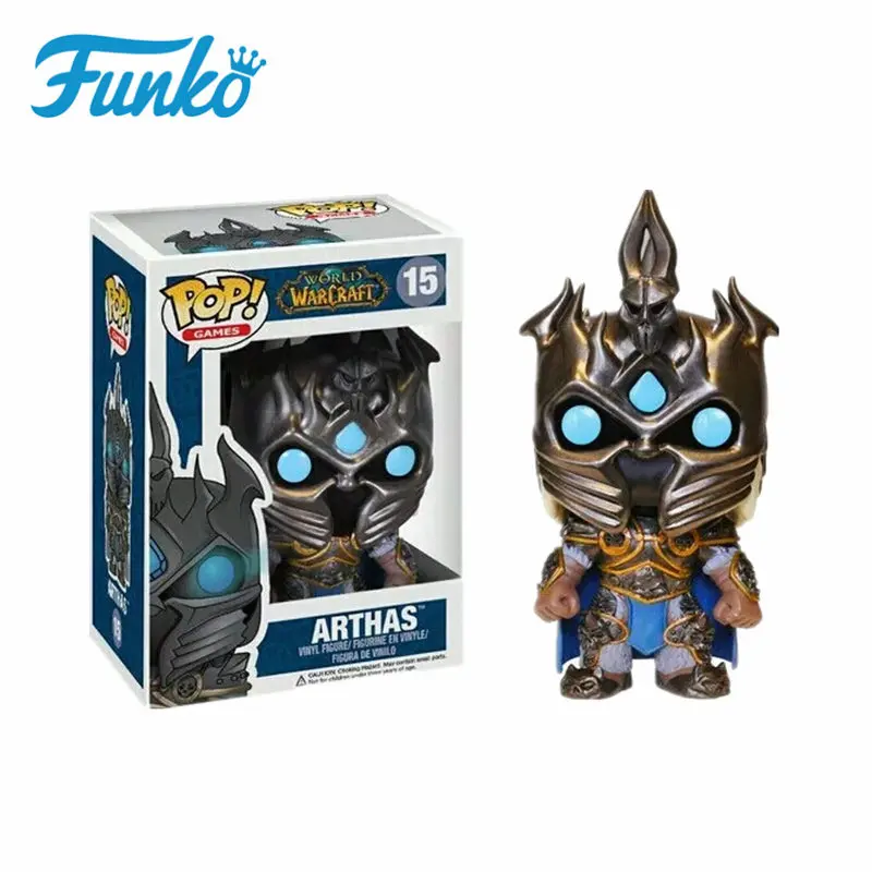 With Box-15 Funko Pop WOW Theme World Of Warcraft Игра виниловые куклы#15 ARTHAS#14 ILLIDAN#30 SYLVANAS ручная настольная мебель подарок - Цвет: With Box-15