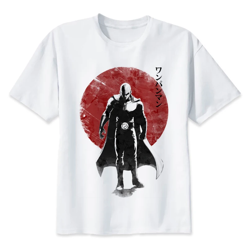 Футболка one punch man saitama, мужская летняя футболка с забавным принтом японского аниме, модные футболки с коротким рукавом белого цвета для мальчиков - Цвет: 905