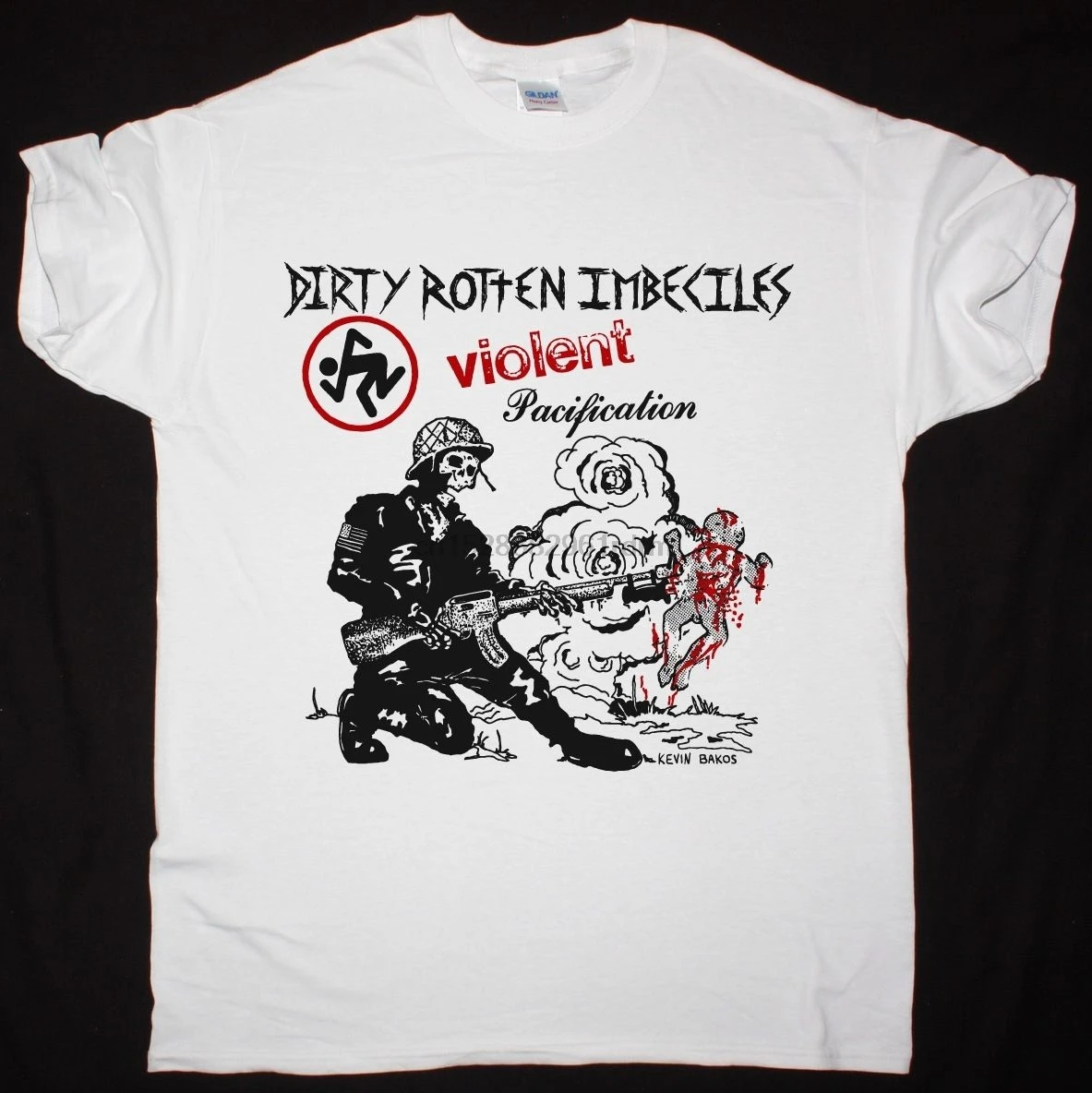 D.R.I. Сверкающая белая футболка THRASH металлический кроссовер S.O.D. Повседневная