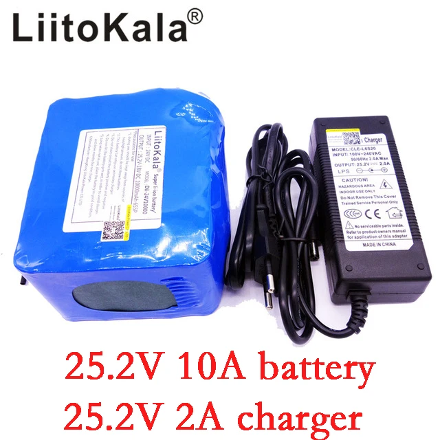 Литий ионный аккумулятор LiitoKala 6S5P 24В 10ач 18650 25 2 в электрический