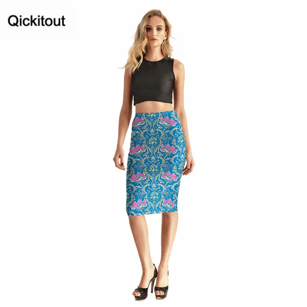 Женская юбка Qickitout с высокой талией и объемным принтом|3d print skirt|print skirthip skirt |