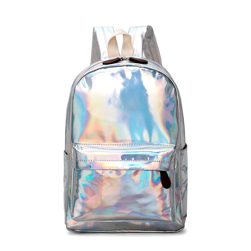 Модный кожаный рюкзак для женщин с голограммой колледжа mocholas laser backbag