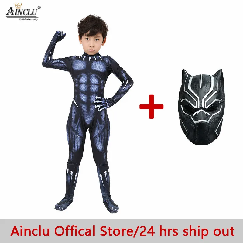 Черные костюмы Пантеры для детей/взрослых T'Challa костюм Капитана Америки из фильма «Гражданская война» Черная пантера костюм на Хэллоуин