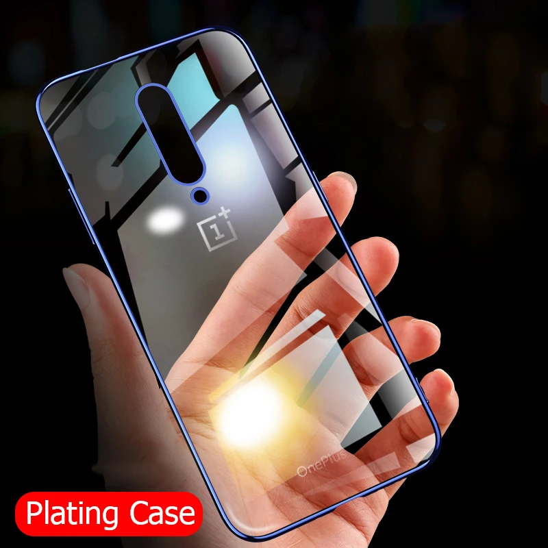 Для OnePlus 7T Pro Чехол 3D Лазерное покрытие искусственная Прозрачная Обложка для 7 One