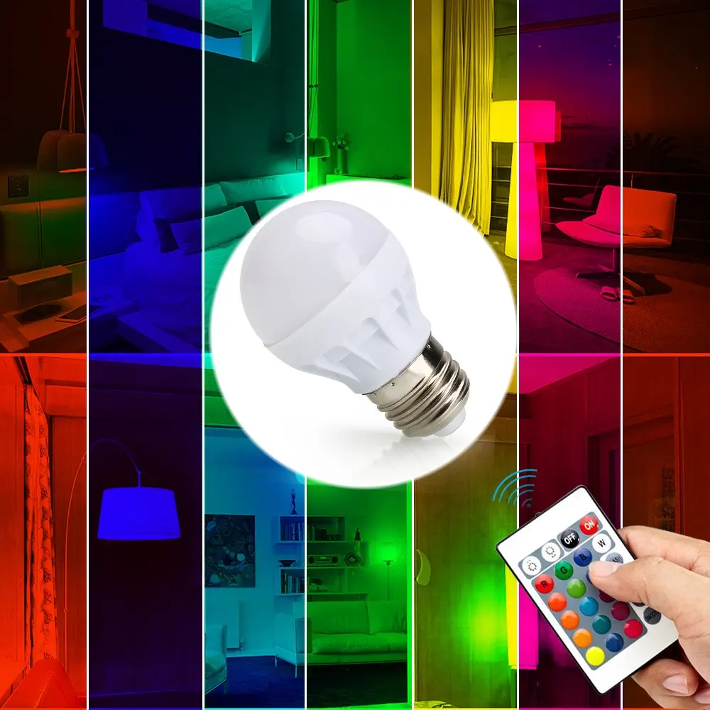E27 светодиодный RGB свет лампы с ИК пультом дистанционного управления поп лампа