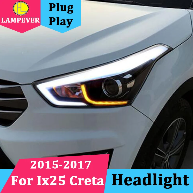 Автомобильный Стайлинг для Hyundai IX25 фары 2015-2017 Creta светодиодный задний фонарь DRL би