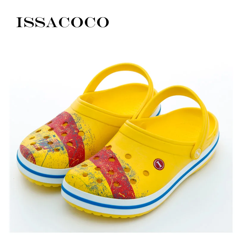 ISSACOCO/тапочки; мужские сандалии; Мужская обувь; обувь с отверстиями; сандалии; мужские шлепанцы с отверстиями; Terlik; дышащая пляжная обувь; Pantuflas Chinelo