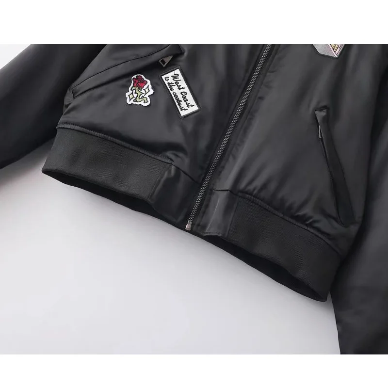 Ltd 15 elyq новый патч Дизайн куртка Для женщин сращены пальто леди молния лоскутное