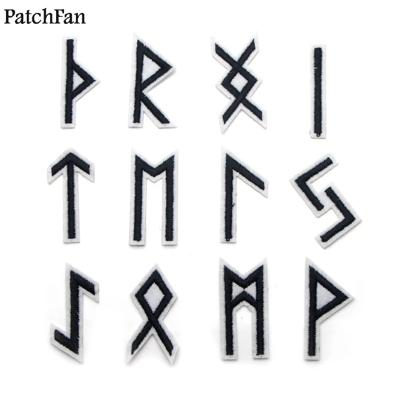 20 компл./лот Patchfan руны викингов 24 шт./компл. Вышитые заплаты para одежда с