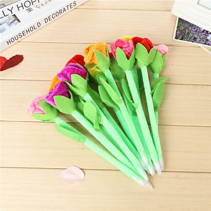 Шариковая ручка 3 шт./лот модная в виде цветка розы красивая и забавная