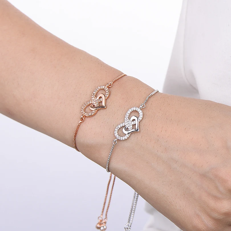 Браслет Pipitree Love Heart Infinity для влюбленных женский медный регулируемый браслет с