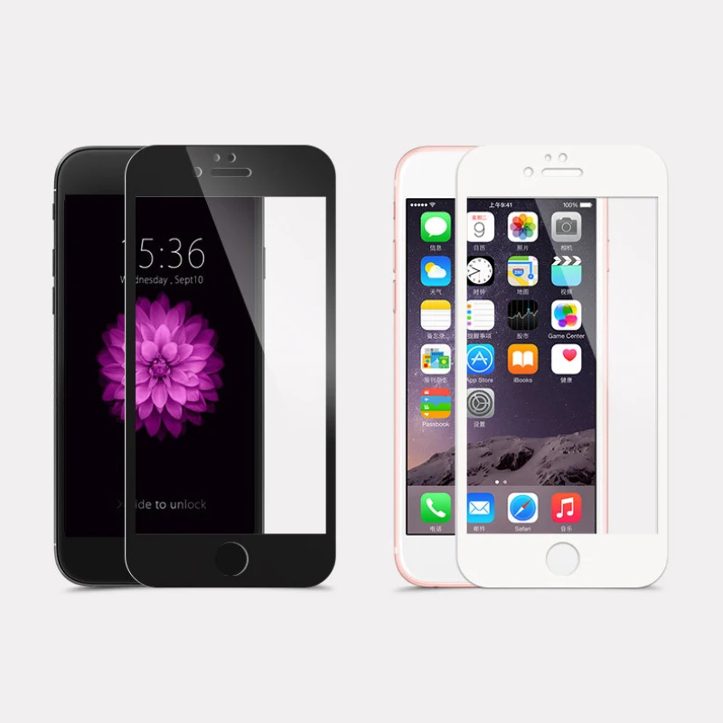 5D полное покрытие закаленное стекло протектор экрана для iphone 8 7 Plus 6 6S Xs Max Xr X 0 26 мм