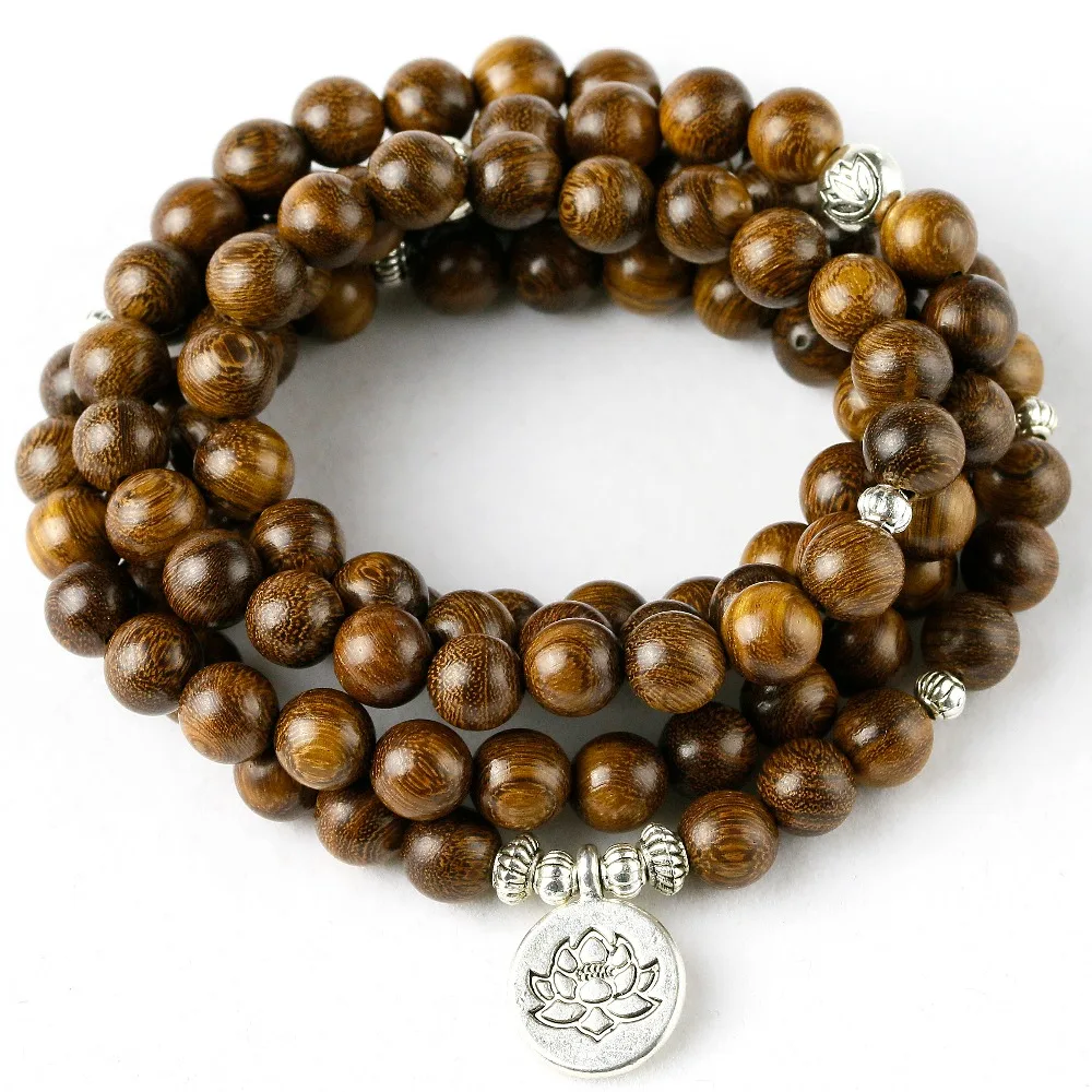 Браслет из натурального сандалового дерева 8 мм с бусинами для мужчин и женщин