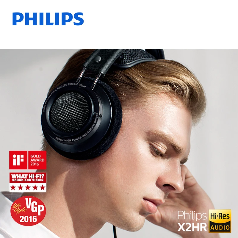Оригинальные Philips Fidelio X2HR проводные наушники HIFI Звук высокое качество амбушюры
