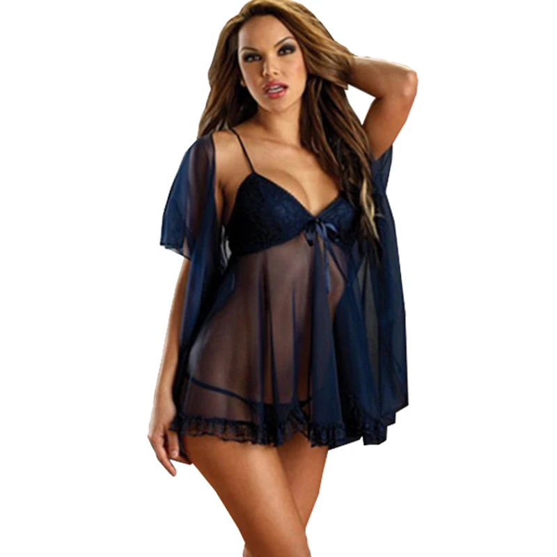 

Sleepwear Women Sexy Nightwear Plus Size 3XL 4XL 5XL 6XL Summer Style Lingerie Sleeping Night Lady Dress +Shawl+ G-string