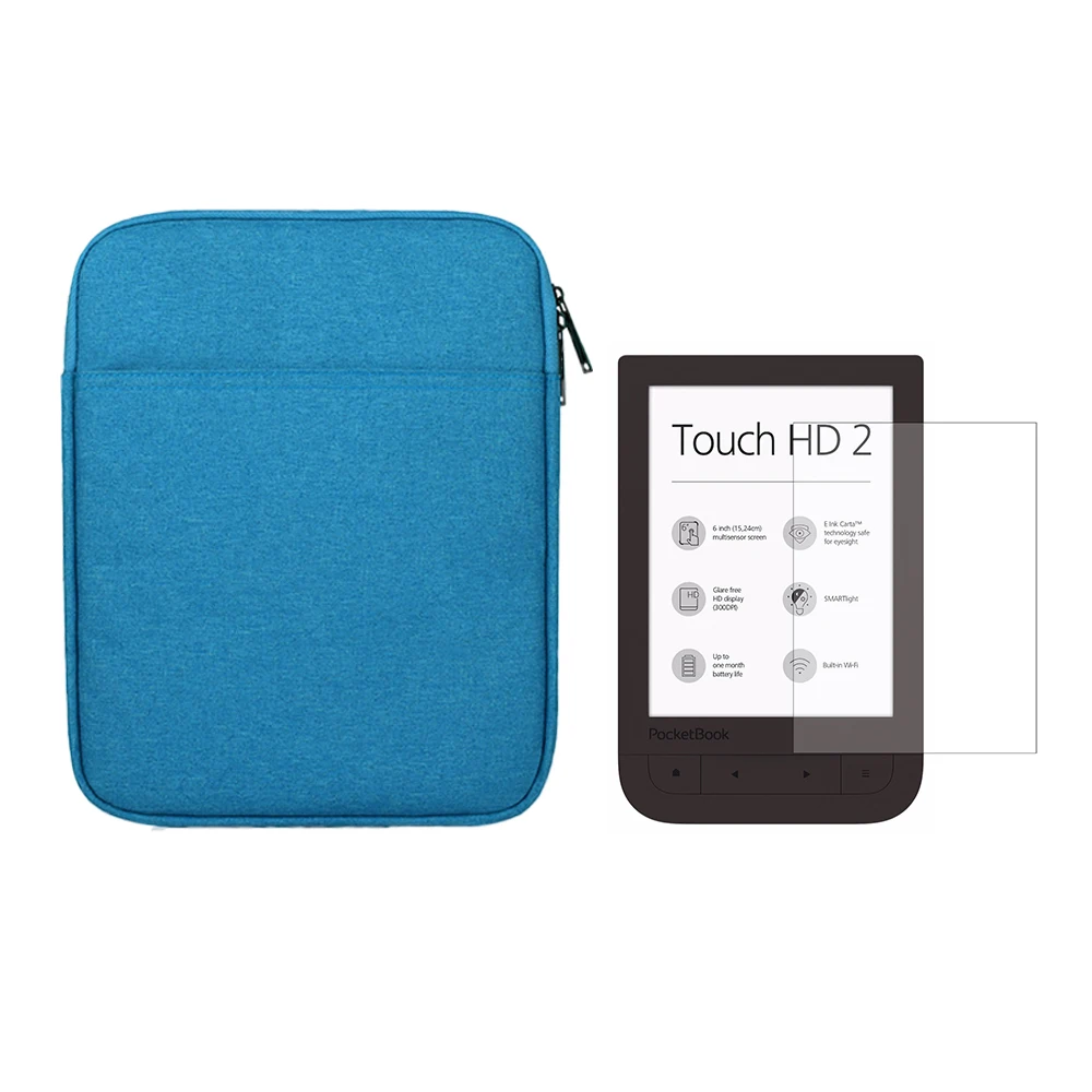 Защитный портативный чехол сумка + Защитная пленка для ЖК экрана Pocketbook Touch HD2 631