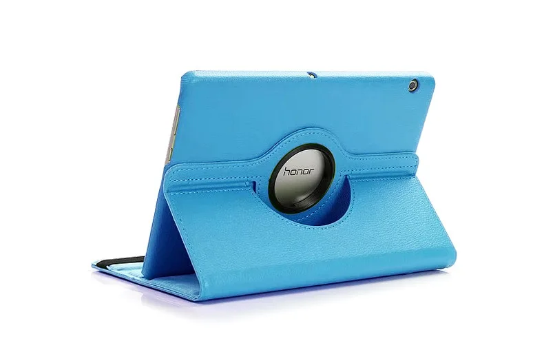 light blue Gligle 360 Rotaion кожаный чехол Обложка для huawei MediaPad T3 10 9,6 дюймов планшет в виде ракушки 1 компл./лот+ экранная пленка+ стилус для сенсорного экрана - Цвет: light blue