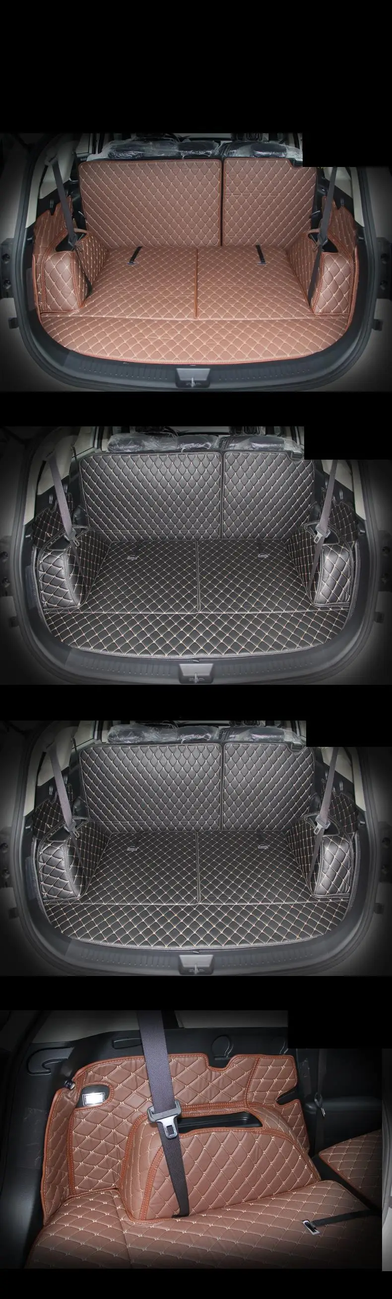 

fiber leather car trunk mat for kia carens 2013 2014 2015 2016 2017 2018 2019 kia rondo car accessories