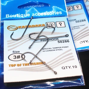 Морской крючок kosadaka, 10 шт.лот, длинная ручка, розовые рыболовные крючки, круглые крючки kosadaka для ловли окуня и хрени