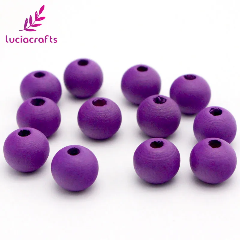 Color 9 50pcs Lucia crafts, 10 мм, 15 цветов, натуральные деревянные круглые бусины, ассортимент круглых шариков, бусины для рукоделия(50 шт./лот) E0601 - Цвет: Color 9 50pcs