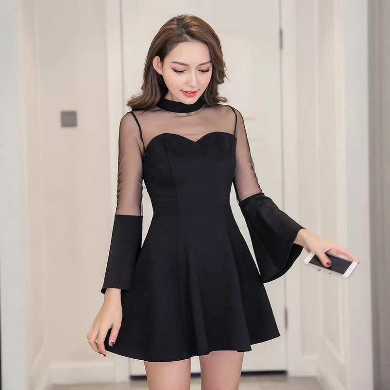 Корейское Новое модное вечернее сексуальное и клубное мини платье три четверти