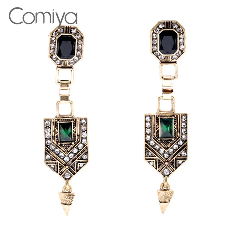 Женские серьги в индийском стиле Comiya летние блестящие стразы мозаичные модные
