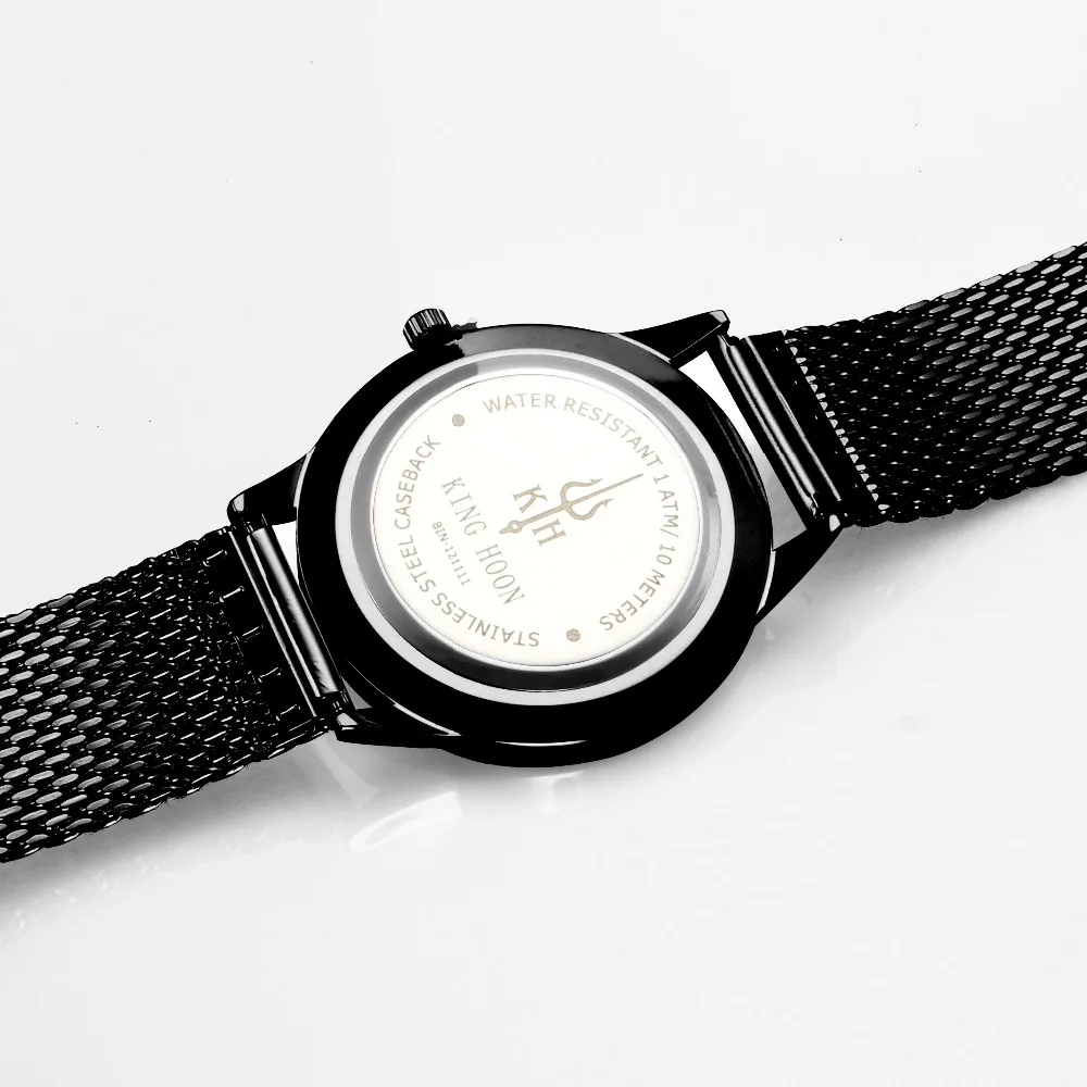 KH Новые Роскошные мужские часы Брендовые ультра тонкие из нержавеющей стали с