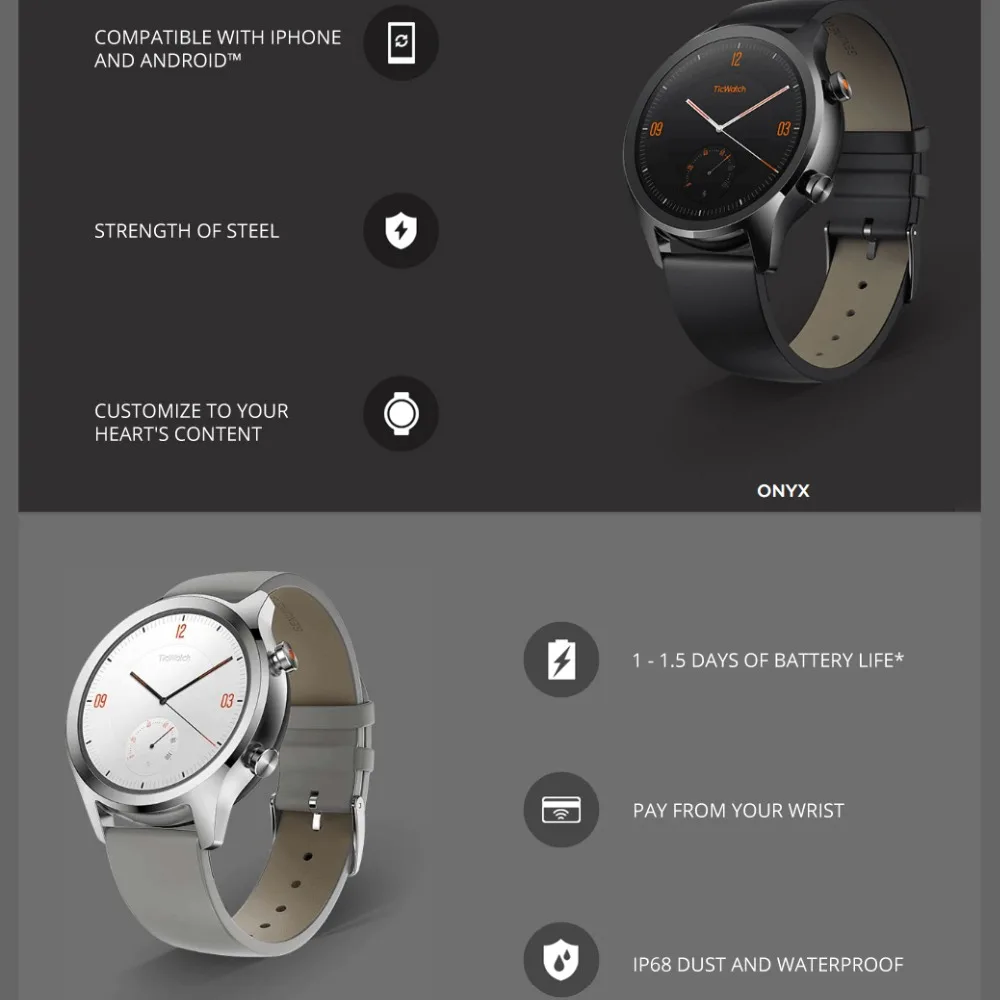 Global Ticwatch C2 Android wear NFC 