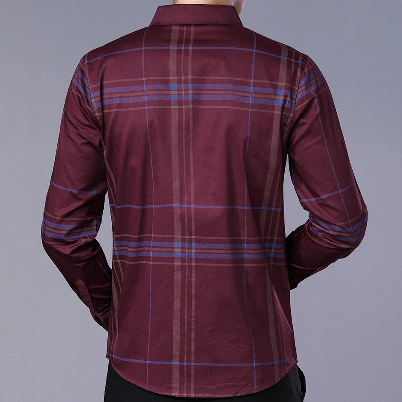2019 соцсети длинный рукав клетчатые дизайнерские рубашки мужские slim fit винтажные