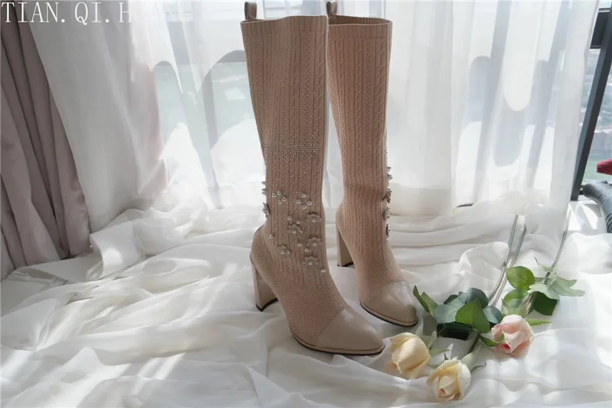 

New Style Classic Fashion Design Woman Sexy Knee-High Boots High Heels Women Boots Shoes High Quality Pumps Shoes Winter Boots