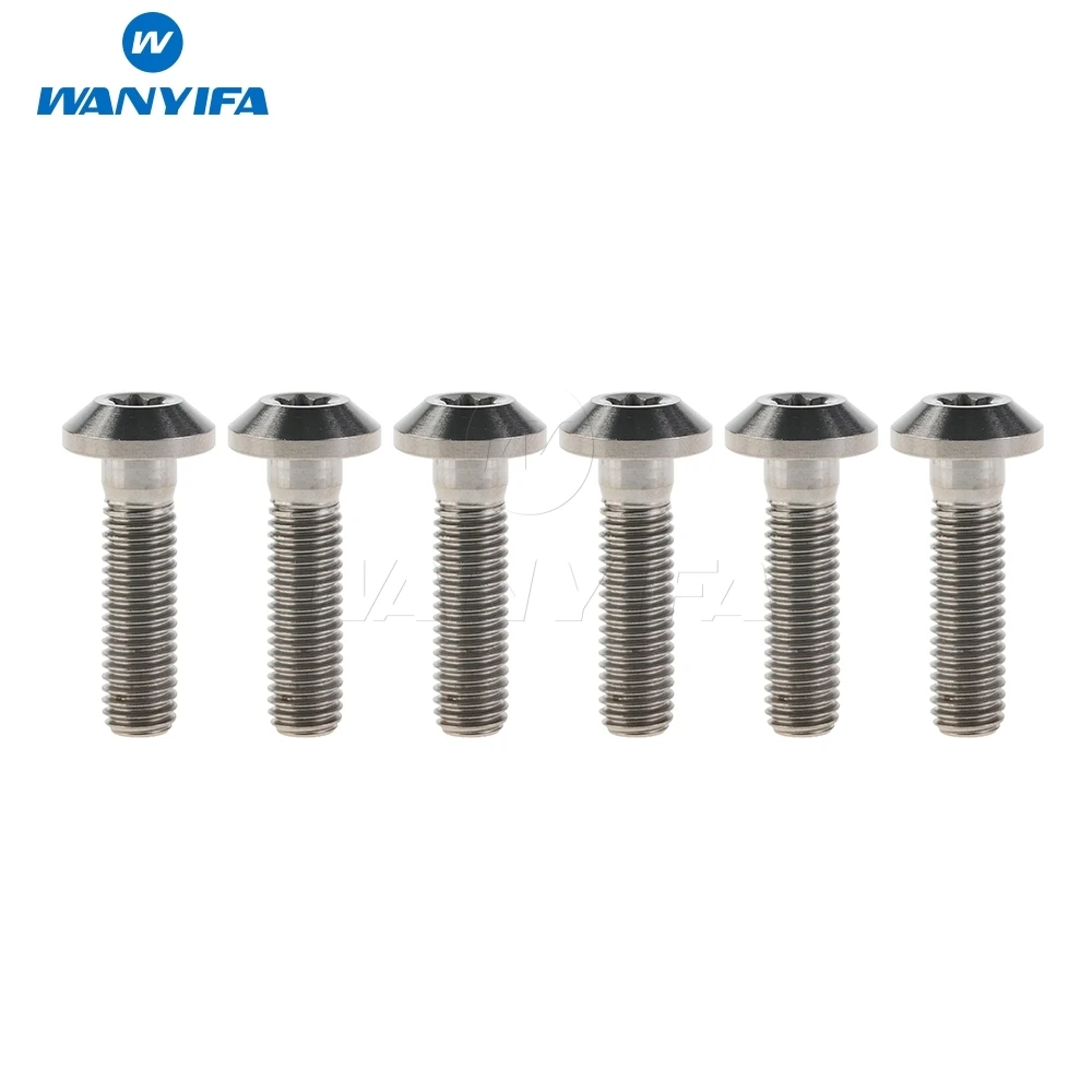 Titanium Ваньифа М8x30 мм 1,25 шаг Torx Кнопка головка титан мотоцикл велосипедный дисковый тормоз ротор болты, упаковка 6 - Цвет: Titanium