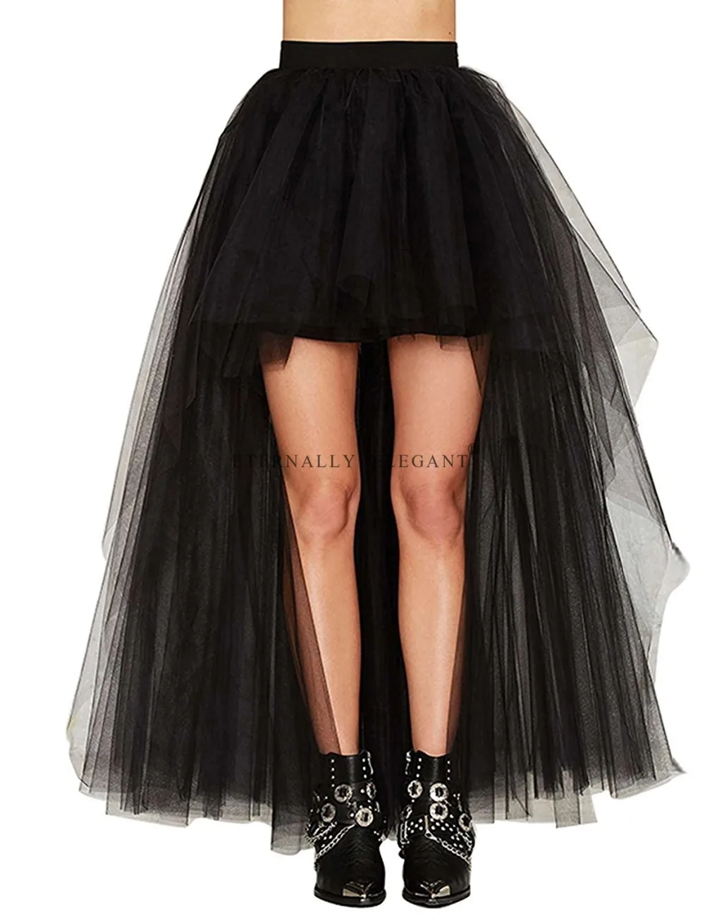 2018 Sexy Short Front Long Back Tulle 4 Color Crinoline Women Skirt Dress Vintage Tutu skirt Party Dance Lolita petticoat EE6658
