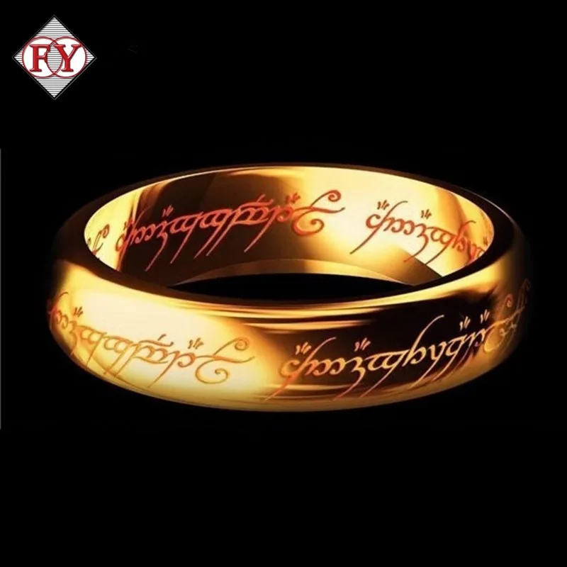 Титан Сталь Кольца Властелин Колец Щепка Черный золотые обручальные кольца