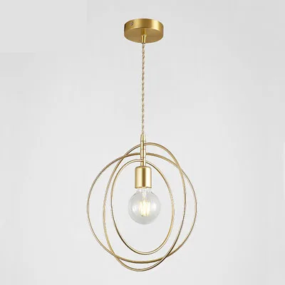 3 Circles Golden Nordic Single Head Golden Lamp Hemp Rope Iron Round Chandelier Industrial Wind Loft FOR Living Room Bedroom Cafe Aisle Lights - Цвет корпуса: 3 Circles Golden