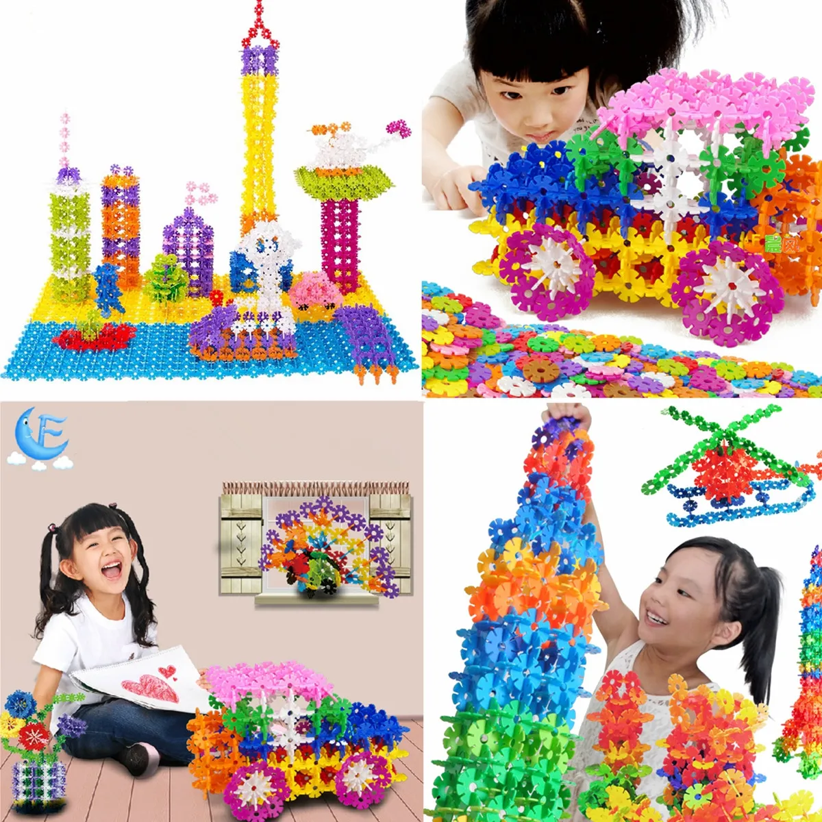 400 шт Снежная Снежинка строительные блоки игрушка для детей обучающая Сделай Сам