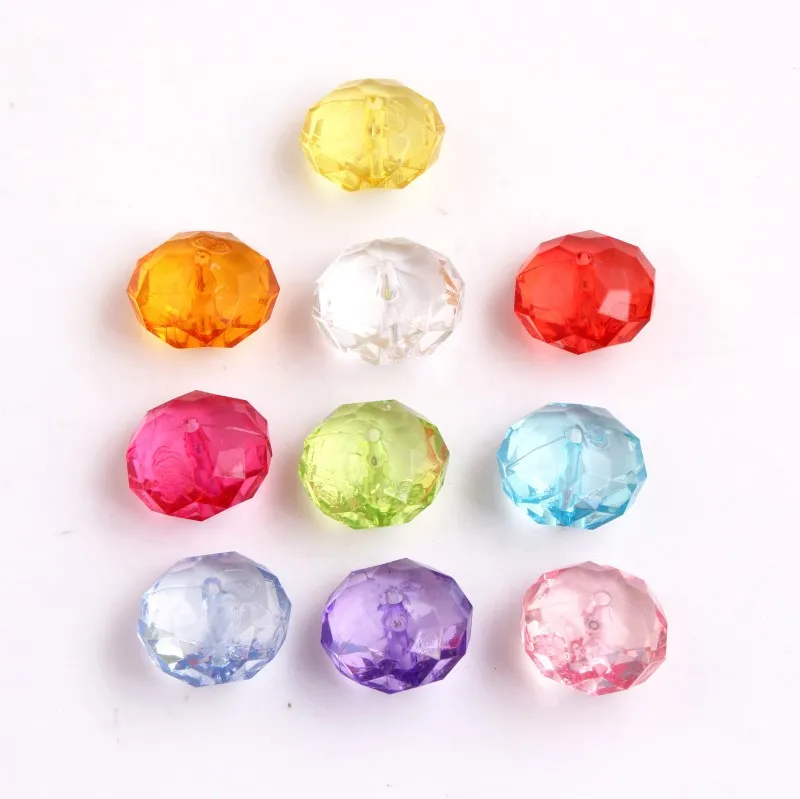 OYKZA Colorful Color Chunky Acrylic Clear Transparent Rondelles Beads for Fashion Jewelry Necklace Making 8mm to 12mm | Украшения и