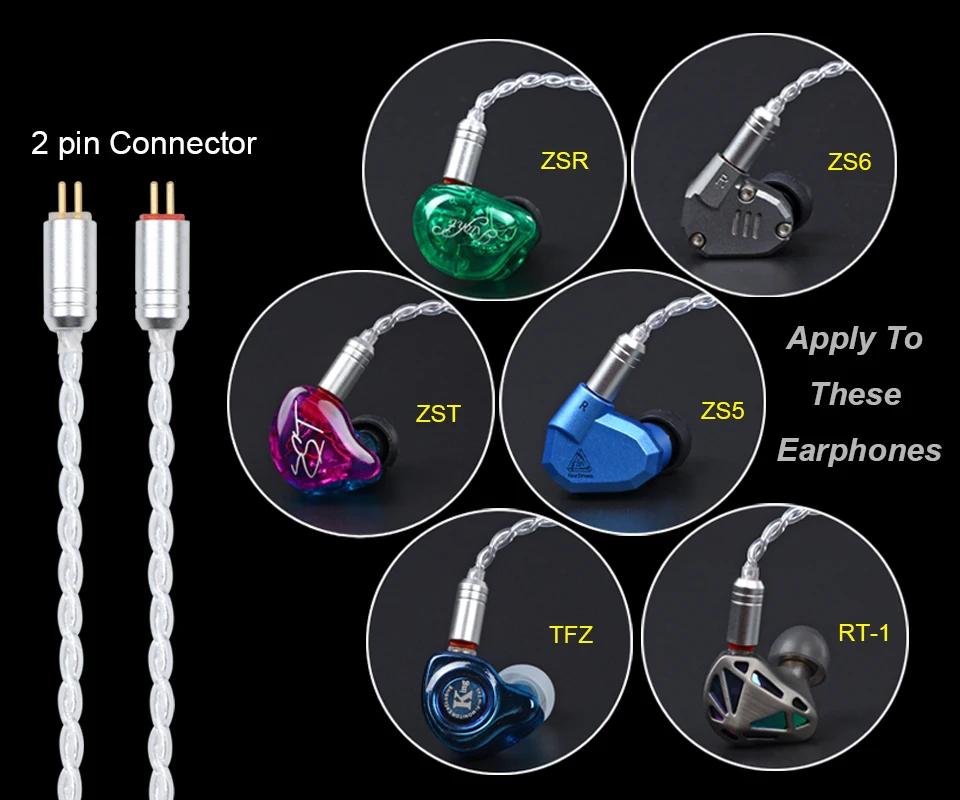 

NiceHCK MMCX/2Pin Connector 4.4/3.5/2.5mm Balanced 4-core Silver Plated Cable For SE846 ZS10 ZS6 TFZ NiceHCK HK6 HK8 No Ear Hook