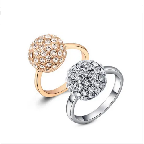 2016 подарки с подлинным австрийским кольцо кристаллами золотыми и серебряными