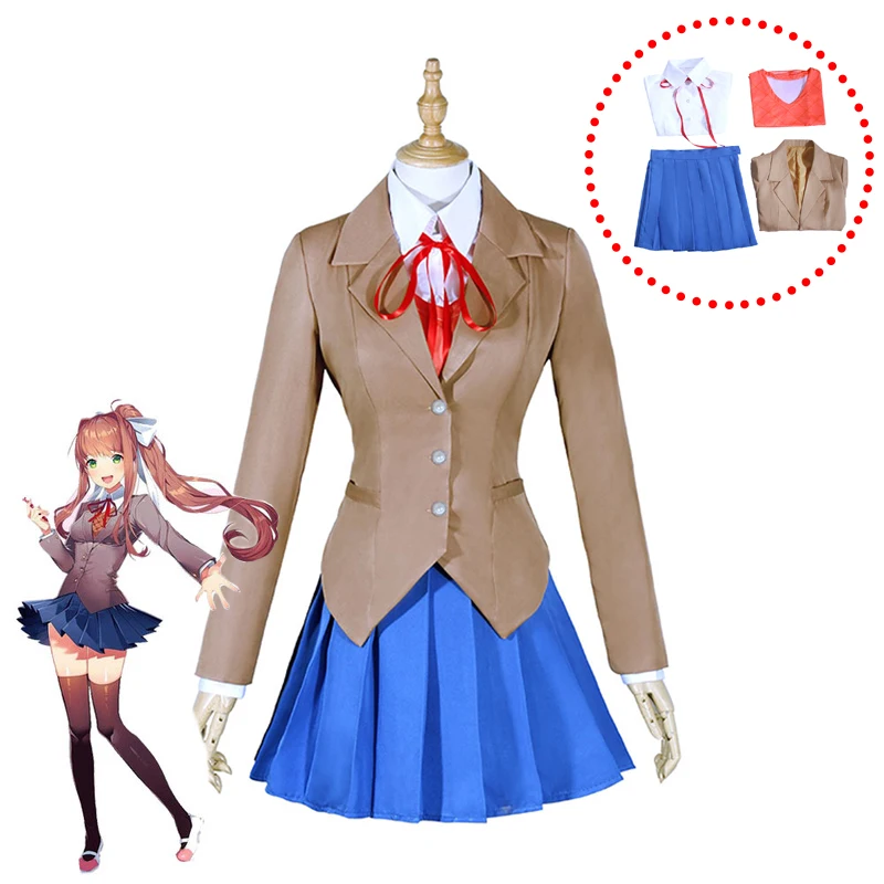 Новинка 2018 Литературный клуб Doki костюмы для косплея школьная форма Sayori Yuri natsukmonika