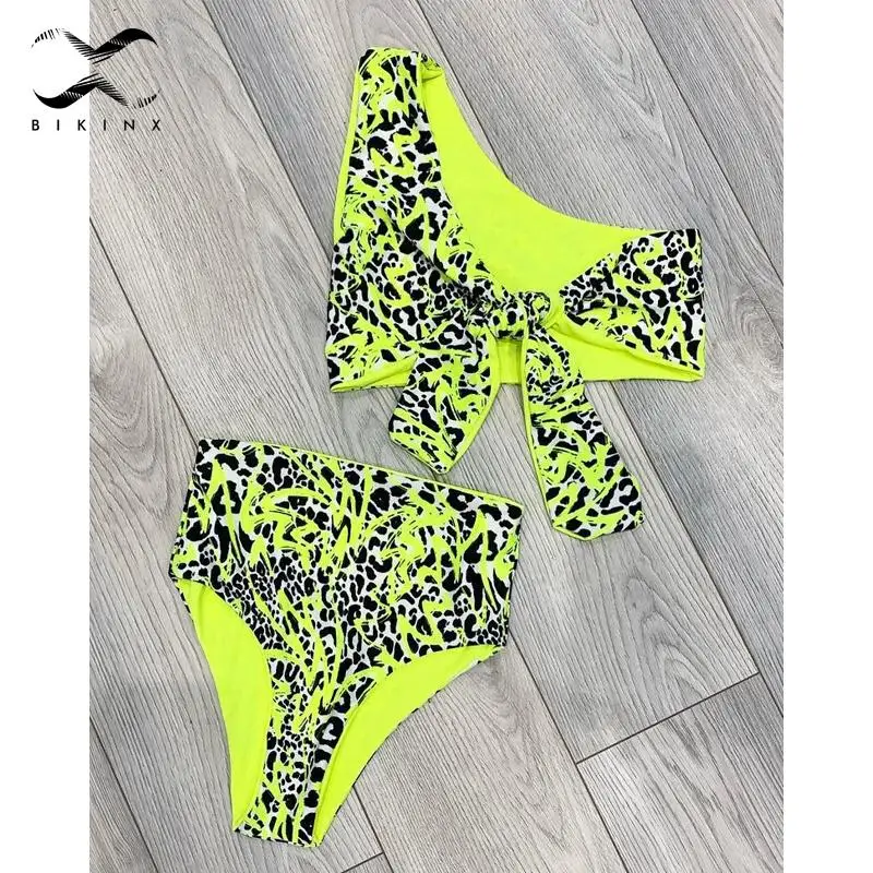 Неоновые бикини с высокой талией женский купальный костюм лето 2019| |