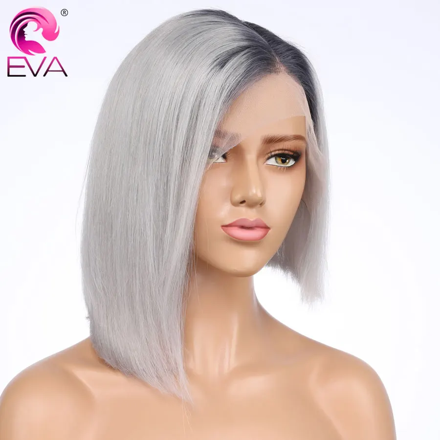 Короткие волосы из ЭВА кружевные фронтальные бразильские Remy прямые