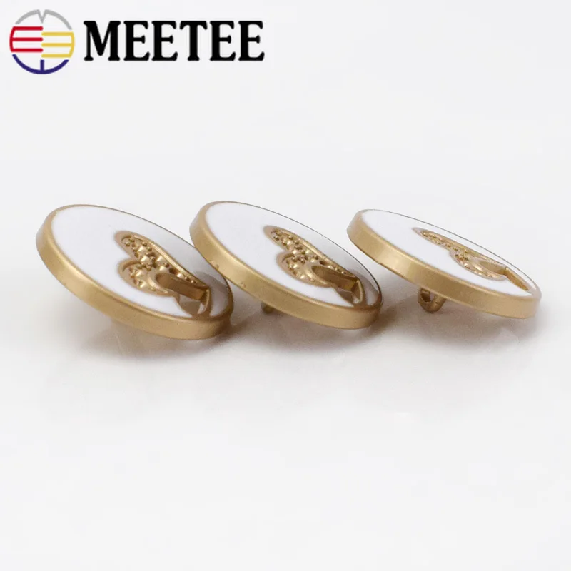 Meetee 10 шт. 23 мм сердце полые масляные металлические пуговицы рубашка хвостовик Кнопка DIY Одежда для ног Мода ремесло Decora швейная Пряжка BD292