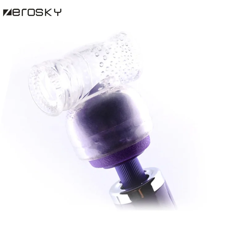 Zerosky Мужской пенис Волшебная палочка массажер Крышка для мастурбатор с