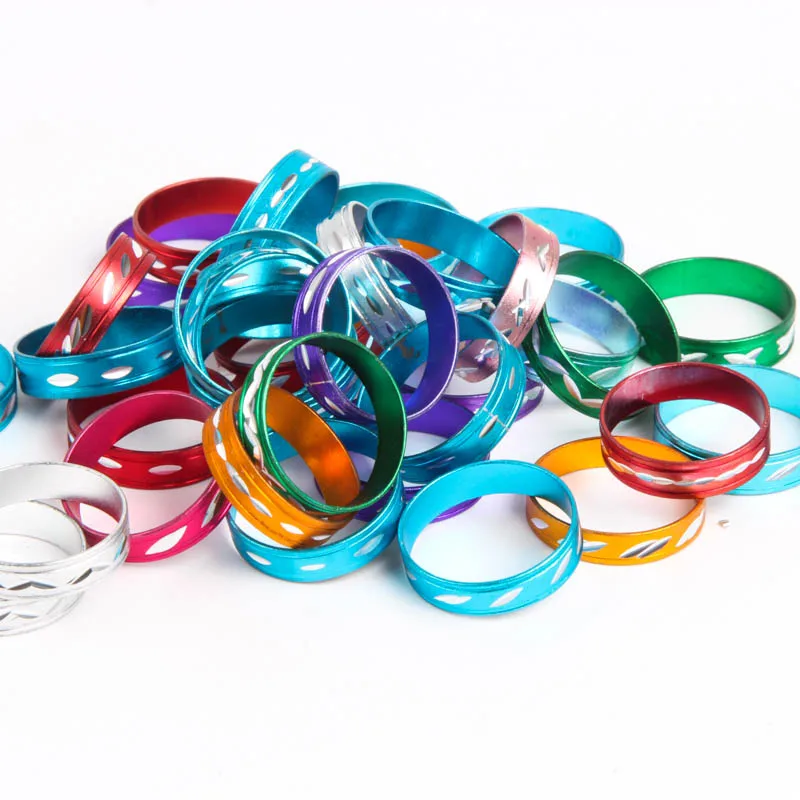 100 pieces of fashion wholesale jewelry batch simple mixed color style aluminum ring (color: multi-color) | Украшения и