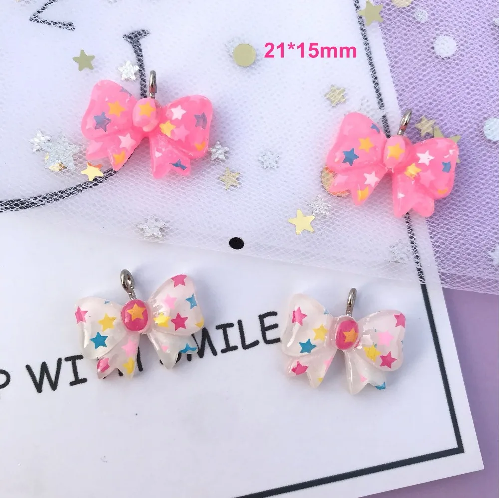 10 шт. маленькие подвески бантики из смолы 21 х15 мм|tie charm|resin charmsbow tie charm |