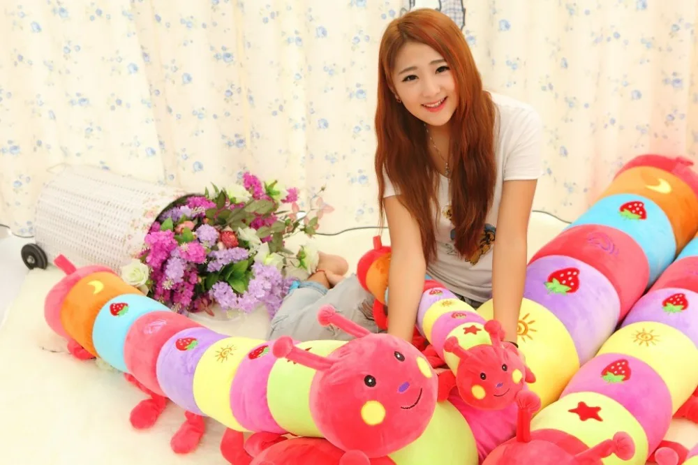 

new arrival lovely colourful caterpillar plush toy soft throw pillow,cushion, birthday gift w5401